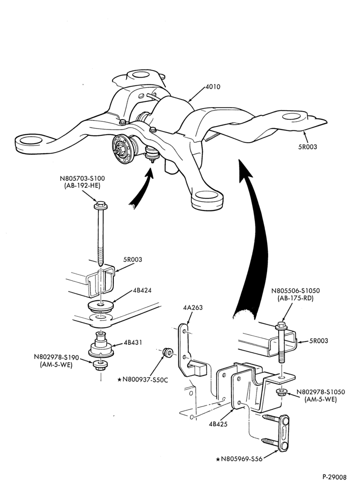 Схема REAR AXLE-DIFFERENTIAL MOUNTS
