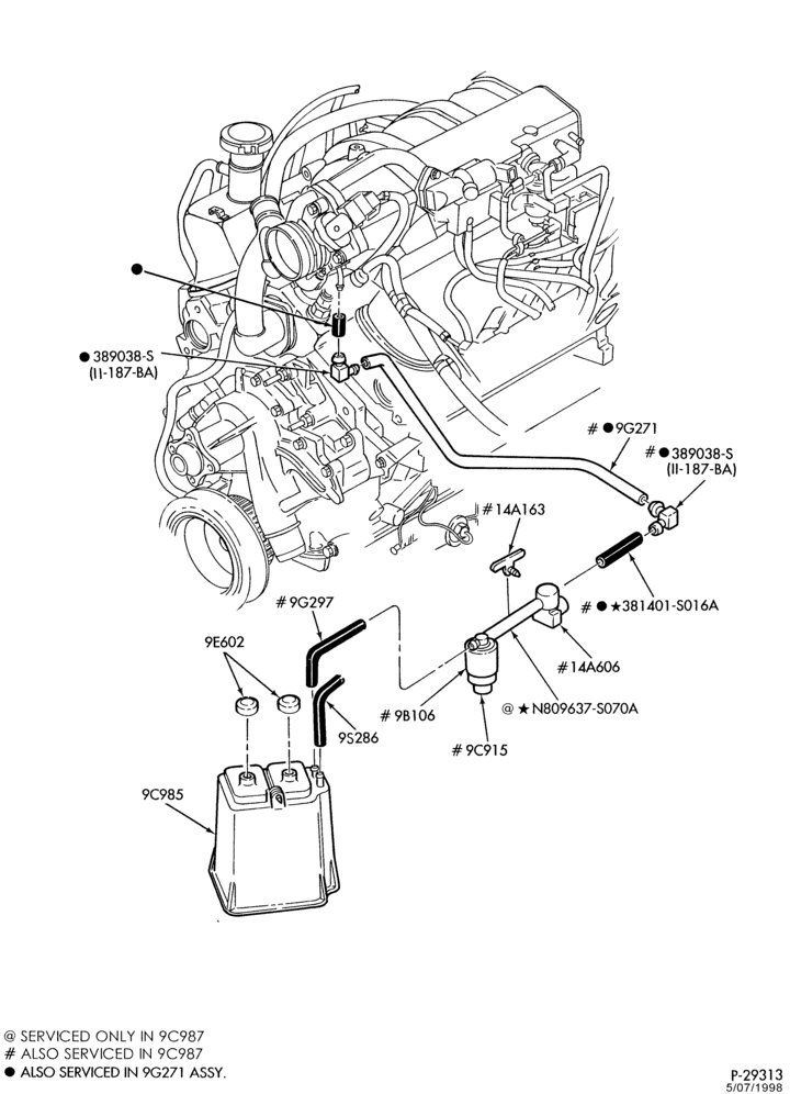 Схема 6 CYL. 4.0L-Emission system - fuel vapor storage