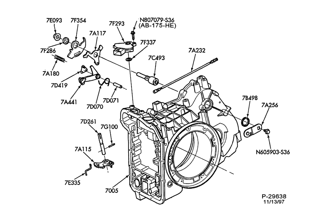 Схема CD4E TYPE - INTERNAL PARTS-CD4E TYPE - manual linkage system & related parts