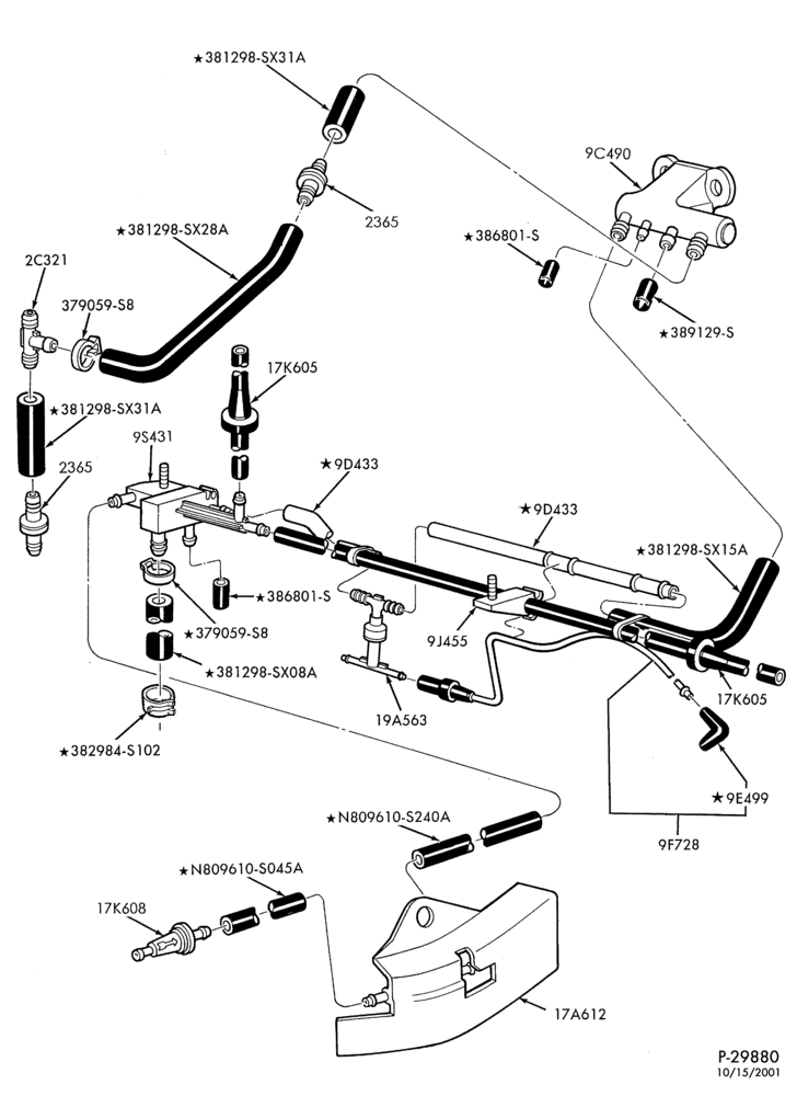 Схема 6 CYL. 3.0L - SHO - E (TAURUS)-Manifold installation - vacuum outlet