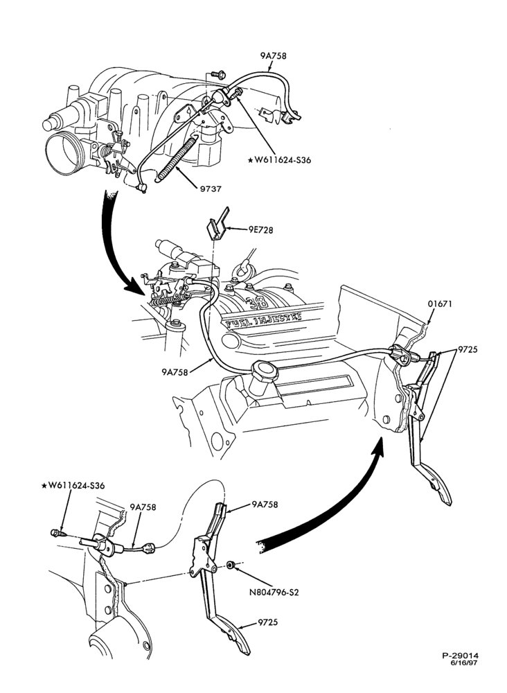Схема 6 CYL. 3.8L - EXC. S/C-Accelerator linkage