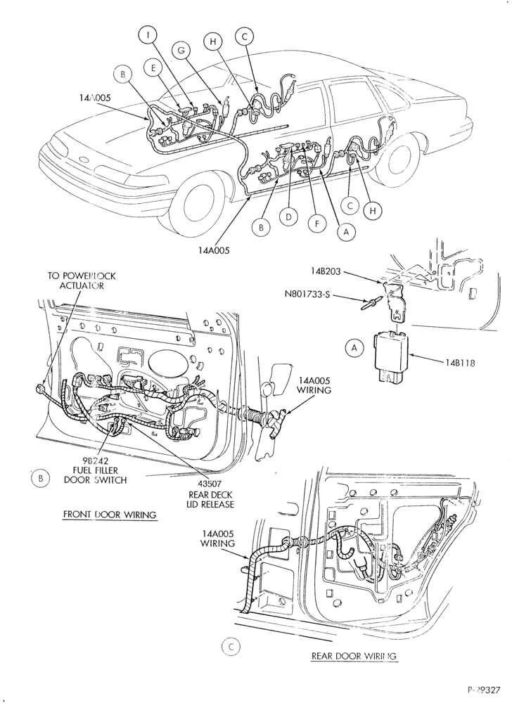 Схема ELECTRICAL SYSTEMS-Power window, door locks controls & wiring - Page A