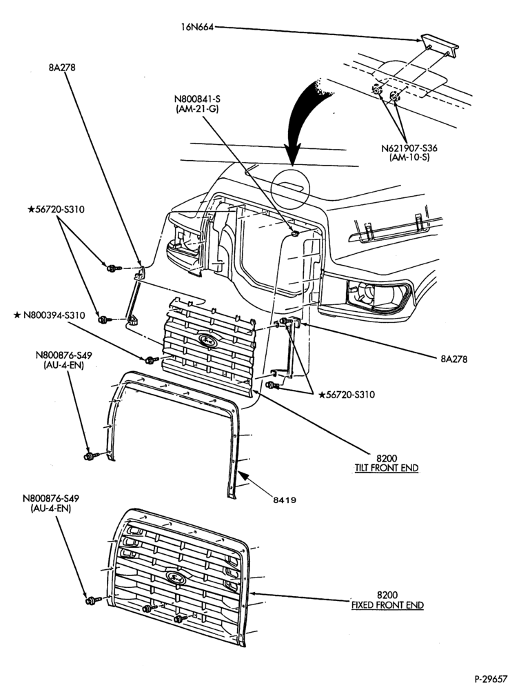Схема STEERING-Column - for floor shift - w/manual trans.-B600/700