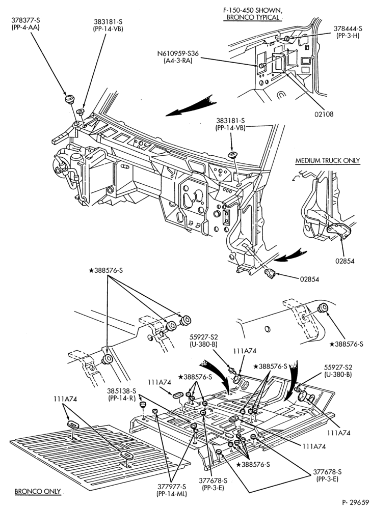 Схема STEERING-Column - for floor shift - w/auto. trans.-B600/700