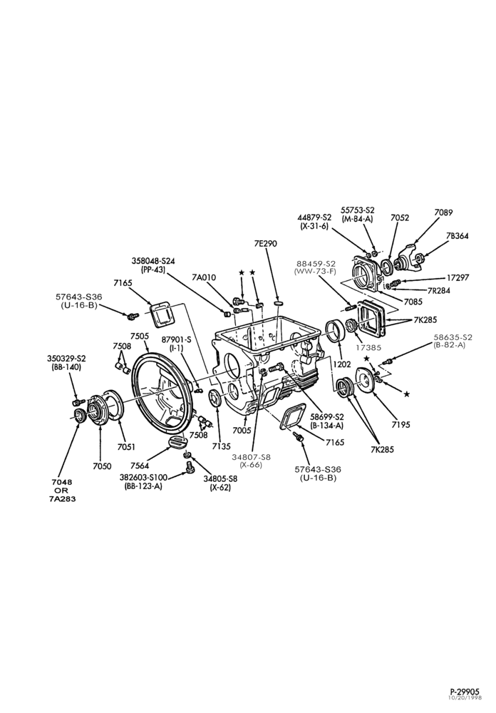 Схема Внутренние детали — Коробка передач (основной) - 6 speed - Fuller FS-5306 - case - Page A-F-FT700/900
