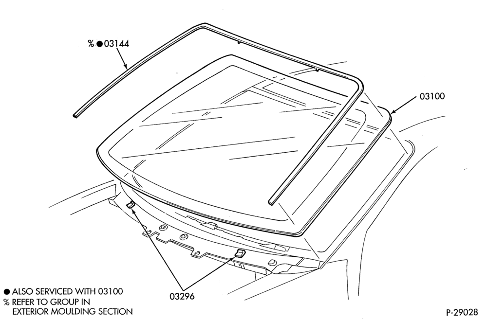Схема WINDSHIELD MOULDINGS