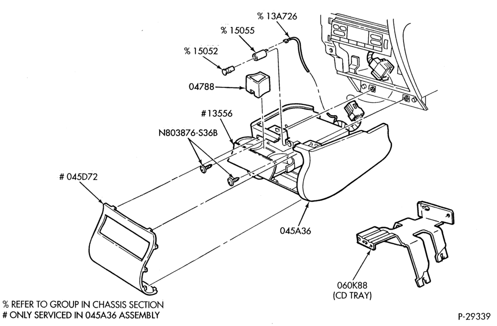 Схема INSTRUMENT PANEL AND FLOOR-Console - mini