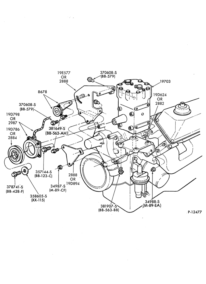 Схема AIR CONDITIONING-Bezels and Controls  - built-in (dealer installed) - Super/Van Wagon - integral-8 cyl. 302 (5.0L), 351 (5.8L) and 400 (6.6L)-All