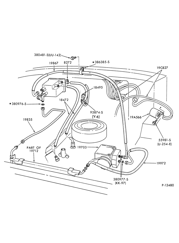 Схема AIR CONDITIONING-Bezels and Controls  - built-in (dealer installed) - Super/Van Wagon  - built - built - built-in (dealer installed)-auxiliary  - main-8 cyl. 460 (7.5L)-E250/350