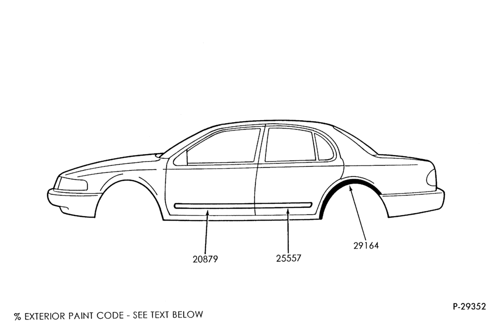 Схема LINCOLN CONTINENTAL -- BODY SIDE LOWER