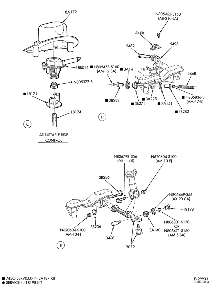 Схема FRONT SUSPENSION-Arms, shock absorbers, spindles, springs and stabilizer - Page B