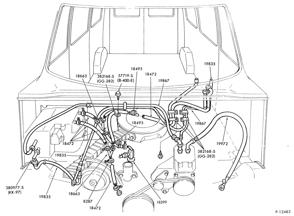 Схема AIR CONDITIONING-Bezels and Controls  - built-in (dealer installed) - Super/Van Wagon  - built - built - built - built-in (dealer installed)-auxiliary  - auxiliary-8 cyl. 351 (5.8L), 460 (7.5L)-All