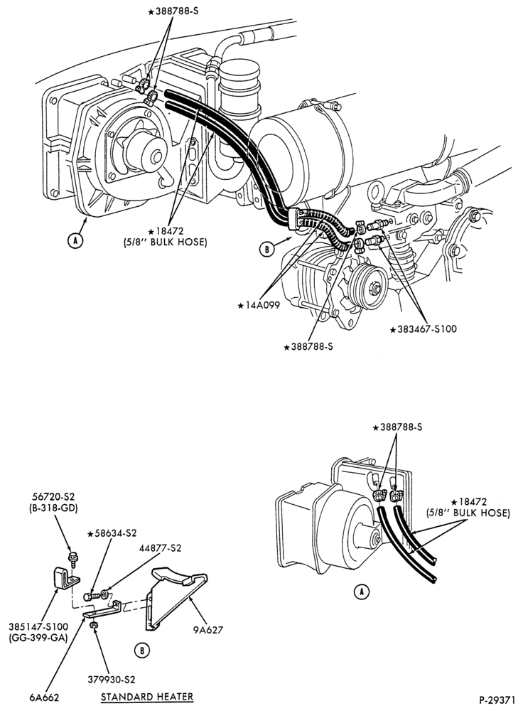 Схема HEATERS-Heater hose installation - 6 cyl. 6.6L & 7.8L-F-FT600/900