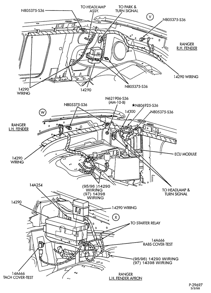 Схема ELECTRICAL SYSTEMS-Wiring system - engine compt. - Page F-R