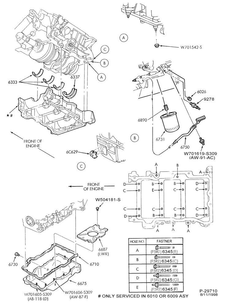 Схема 6 CYL. 2.5L - DOHC-Oil pan, filter and related parts