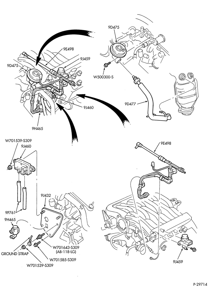 Схема 6 CYL. 2.5L-Emission system - exhaust gas recirculation - (E.G.R.)