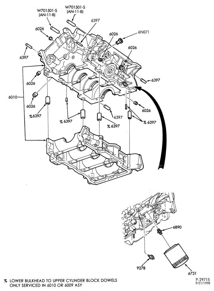 Схема 6 CYL. 2.5L - DOHC-Cylinder block plugs