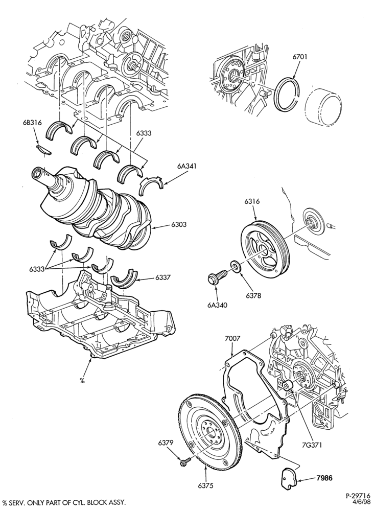 Схема 6 CYL. 2.5L - DOHC-Crankshaft & related parts