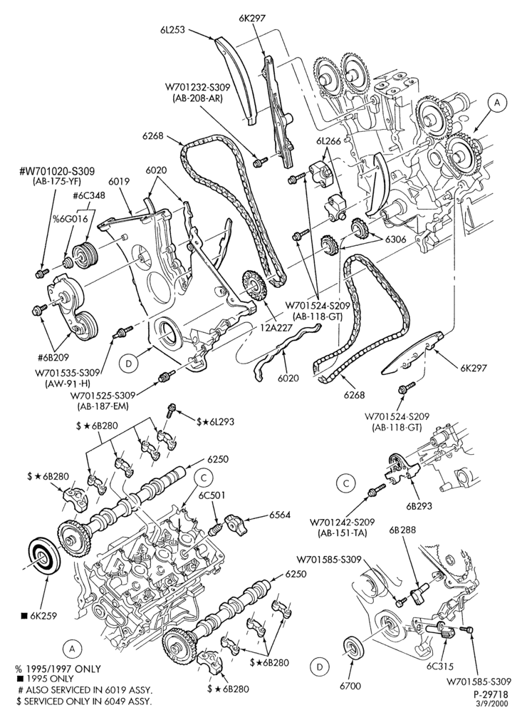 Схема 6 CYL. 2.5L - DOHC-Camshaft & related parts