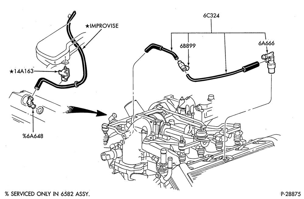 Схема 8 CYL. 4.6L - SOHC-Crankcase ventilation system
