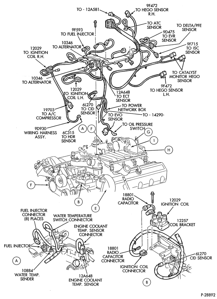 Схема ELECTRICAL SYSTEMS-Wiring system - body - engine - 8 cyl. 4.6L - Page A