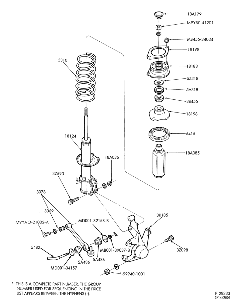 Схема FRONT SUSPENSION-Arms, brackets & bar
