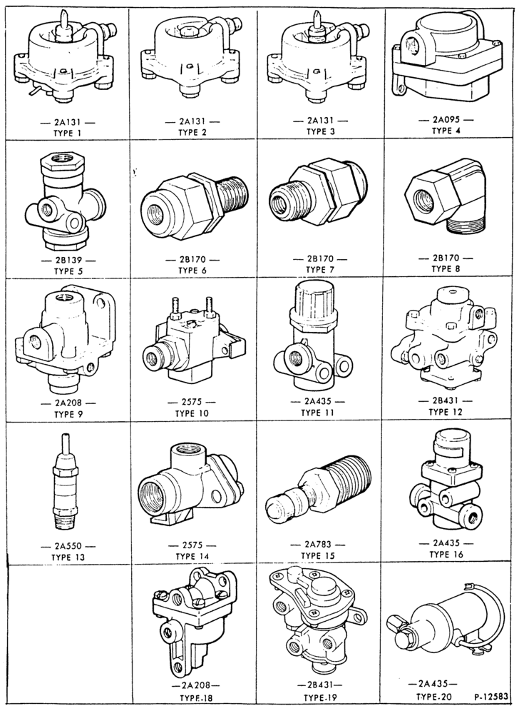 Схема VALVE ASSY. (AIR BRAKE QUICK RELEASE) FOR ILLUSTRATION OF VALVES, REFER TO SECTION 20 GROUP 2A095