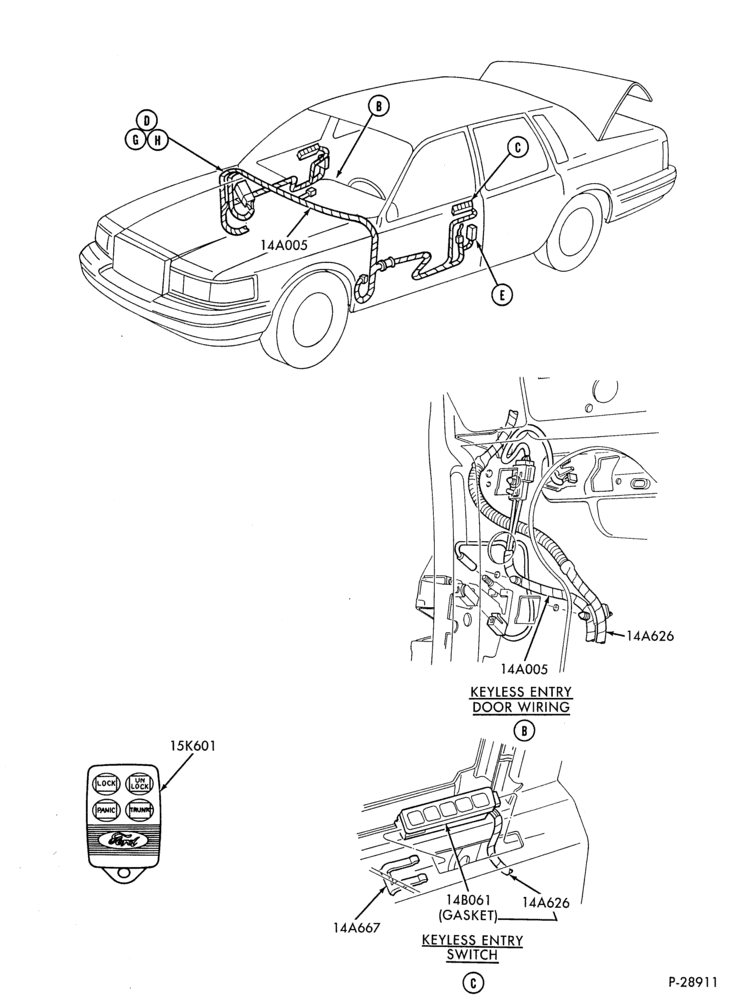 Схема ELECTRICAL SYSTEMS-Keyless, remote, illuminated entry system & related parts - Page A