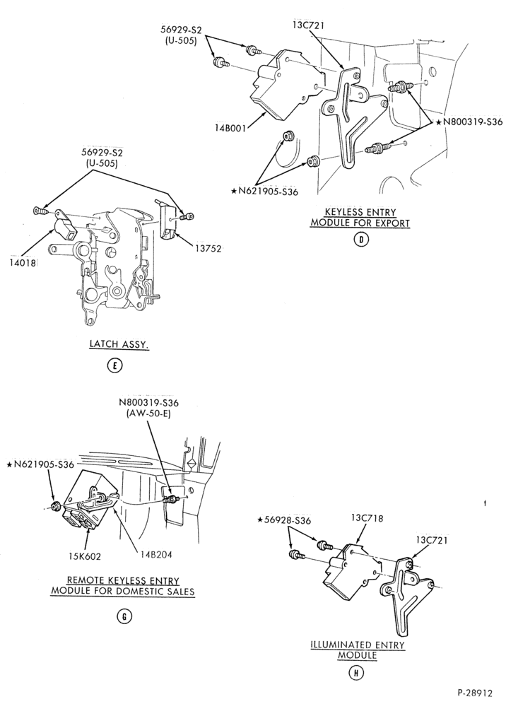 Схема ELECTRICAL SYSTEMS-Keyless, remote, illuminated entry system & related parts - Page B