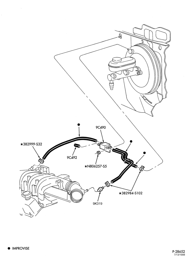 Схема 6 CYL. 3.0L - EXC. SOHC-Vacuum system & related parts