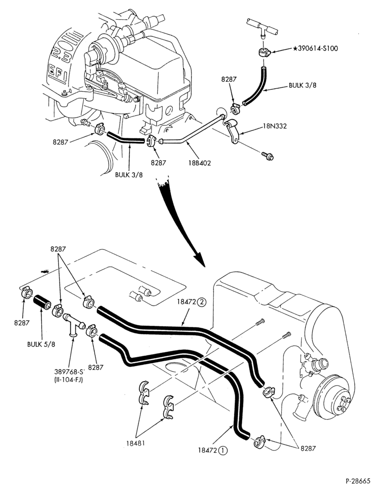 Схема HEATER HOSES & TUBES-4 cyl. - 2.3L-F,J