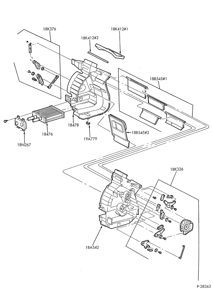 Схема AIR CONDITIONER-Heater and related parts