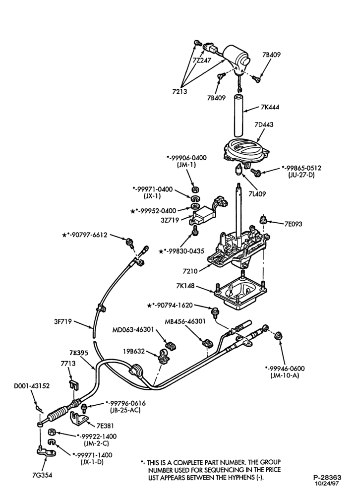 Схема ATX TYPE - EXTERNAL PARTS-ATX TYPE - shift mechanism - floor or console mounted