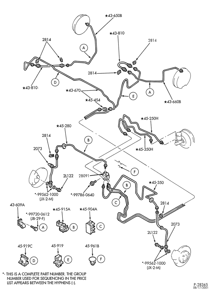 Схема BRAKES-Disc brake system - w/o anti-lock brakes