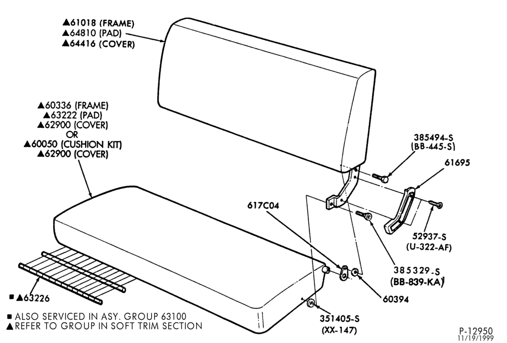 Схема LIFT/TAILGATE, BACK-OF-CAB, BACK WINDOW-Front seat parts - full width - upper half-F-FT600/900