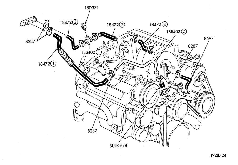 Схема HEATER HOSES & TUBES-6 cyl. - 3.8L - w/ATC-S,MF