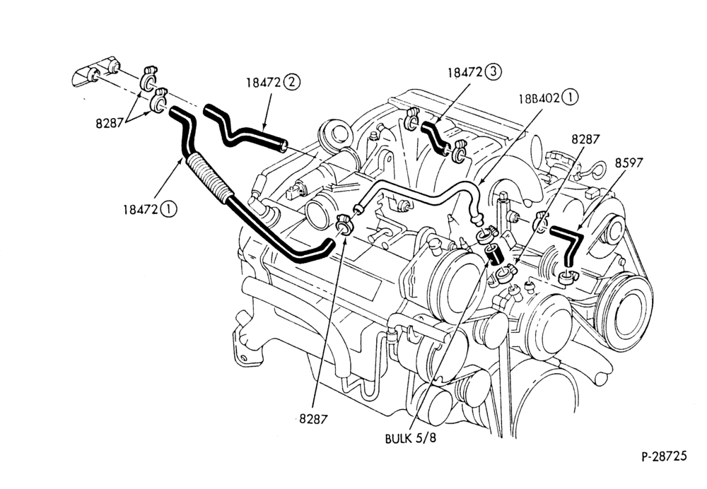 Схема HEATER HOSES & TUBES-6 cyl. - 3.8L - w/o ATC-S,MF