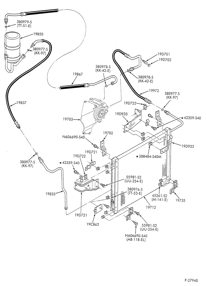 Схема AC HOSES & TUBES-8 cyl. - 5.0L-F & U