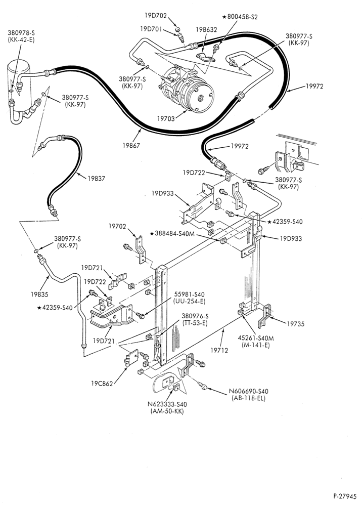 Схема AC HOSES & TUBES-6 cyl. - 3.8L-F & U