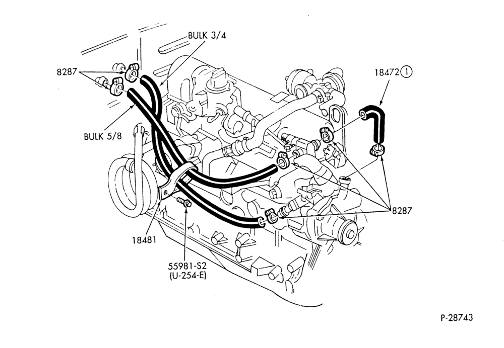 Схема HEATER HOSES & TUBES-6 cyl. - 3.3L-S,MF