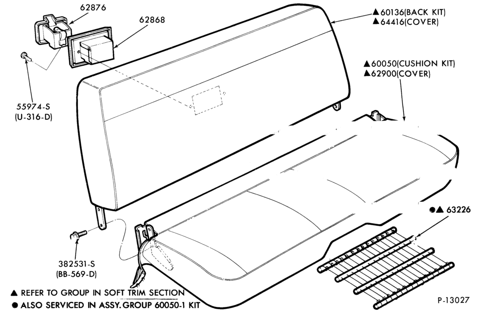 Схема SEATS AND SEAT BELTS-Front seat parts - bucket  - full width - lower half - upper half- body type 54