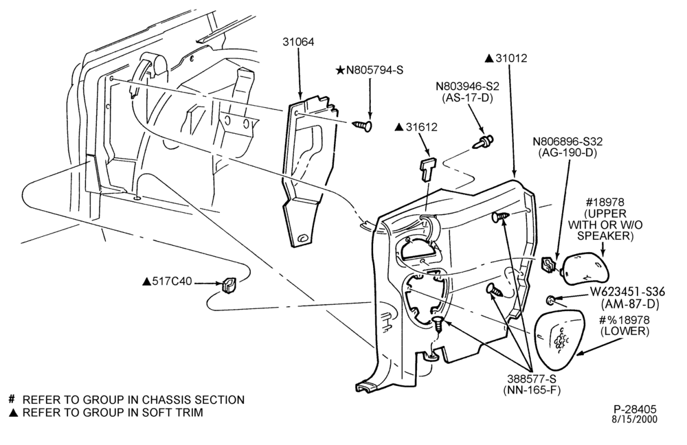 Схема SOFT, INTERIOR TRIM-Interior trim panels - rear quarter trim panels - B/T 76