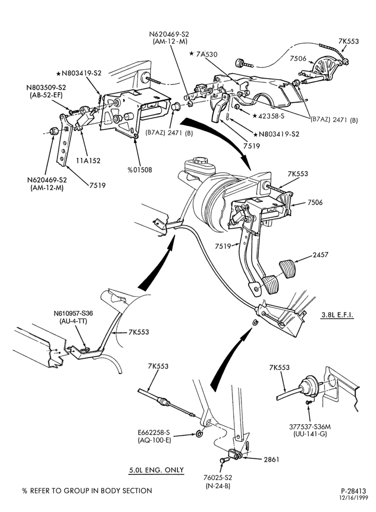 Схема EXTERNAL PARTS-Clutch pedal and related parts-All