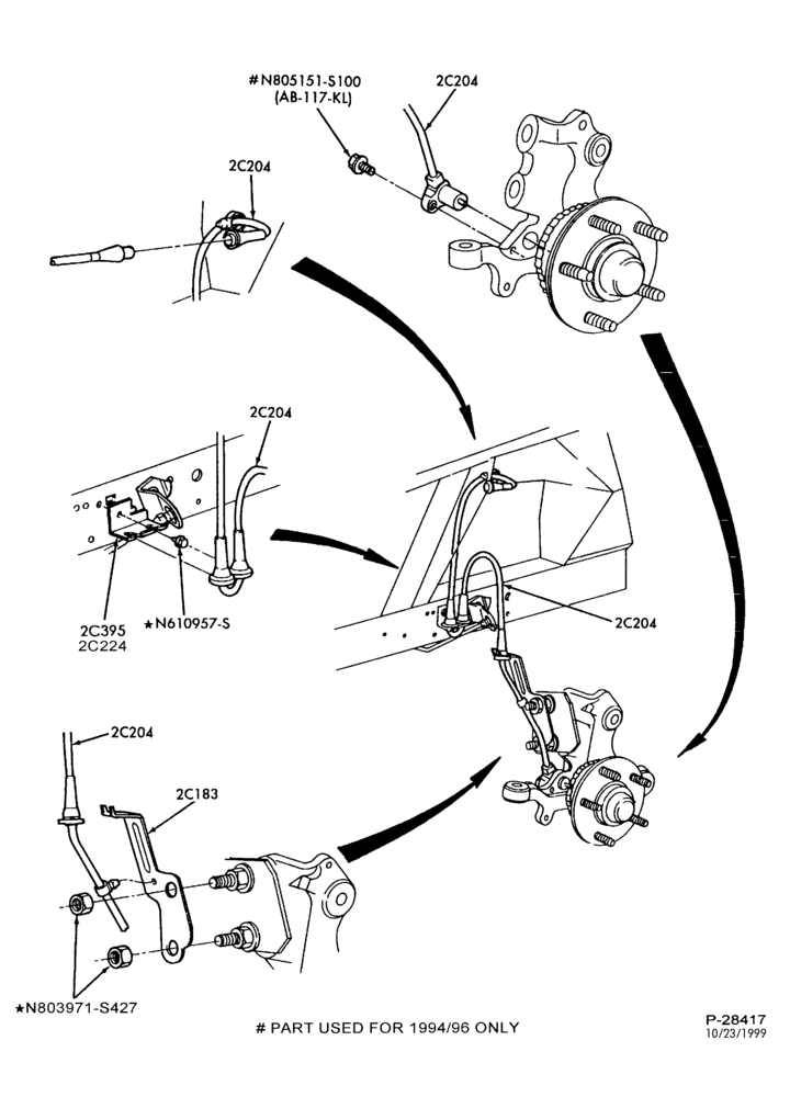Схема BRAKES-Brake anti-lock wiring - front