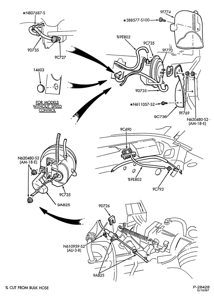 Схема 8 CYL. 5.0L-Speed control - Production installation - engine compartment