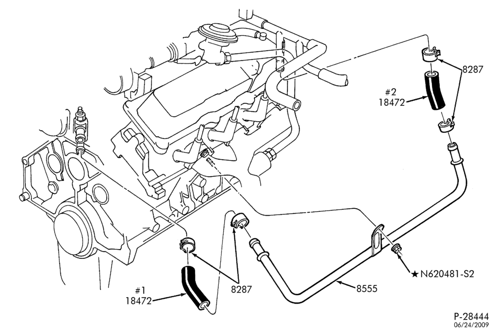 Схема Радиатор, GRILL AND COOLING-Water by-pass system - 6 cyl. 3.0L-TW