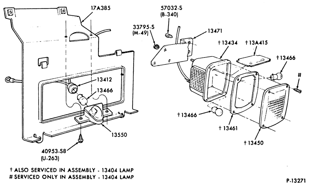 Схема LAMPS-Rear lamp, backup lamp and related parts - body type 81, 83-F100/250