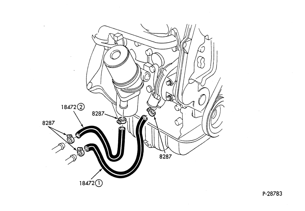 Схема HEATER HOSES & TUBES-4 cyl. - 2.0L - Diesel - w/o A/C-B,MB