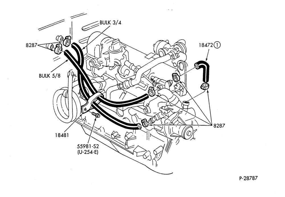 Схема HEATER HOSES & TUBES-6 cyl. - 3.3L-G,MF