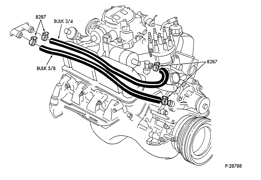 Схема HEATER HOSES & TUBES-8 cyl. - 4.2L-G,MF